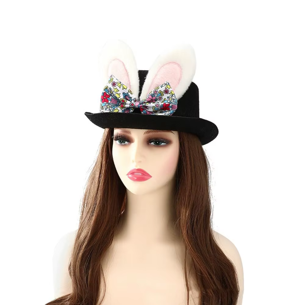 Accessoire Chapeau de Pâques noir pour déguisement, jeu de rôle, accessoire photo, cosplay, spectacle sur scène, accessoire photo pour chapeau haut de forme