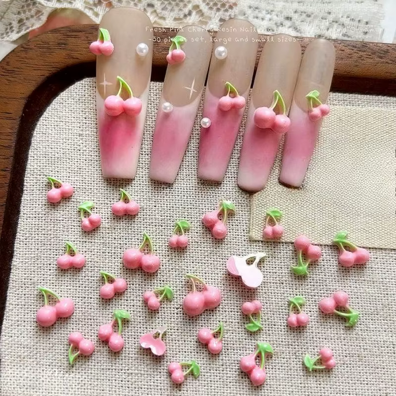 Style japonais coréen cerise fraise pomme carotte pastèque litchi citron fruits Nail Art accessoires décoration outil de manucure