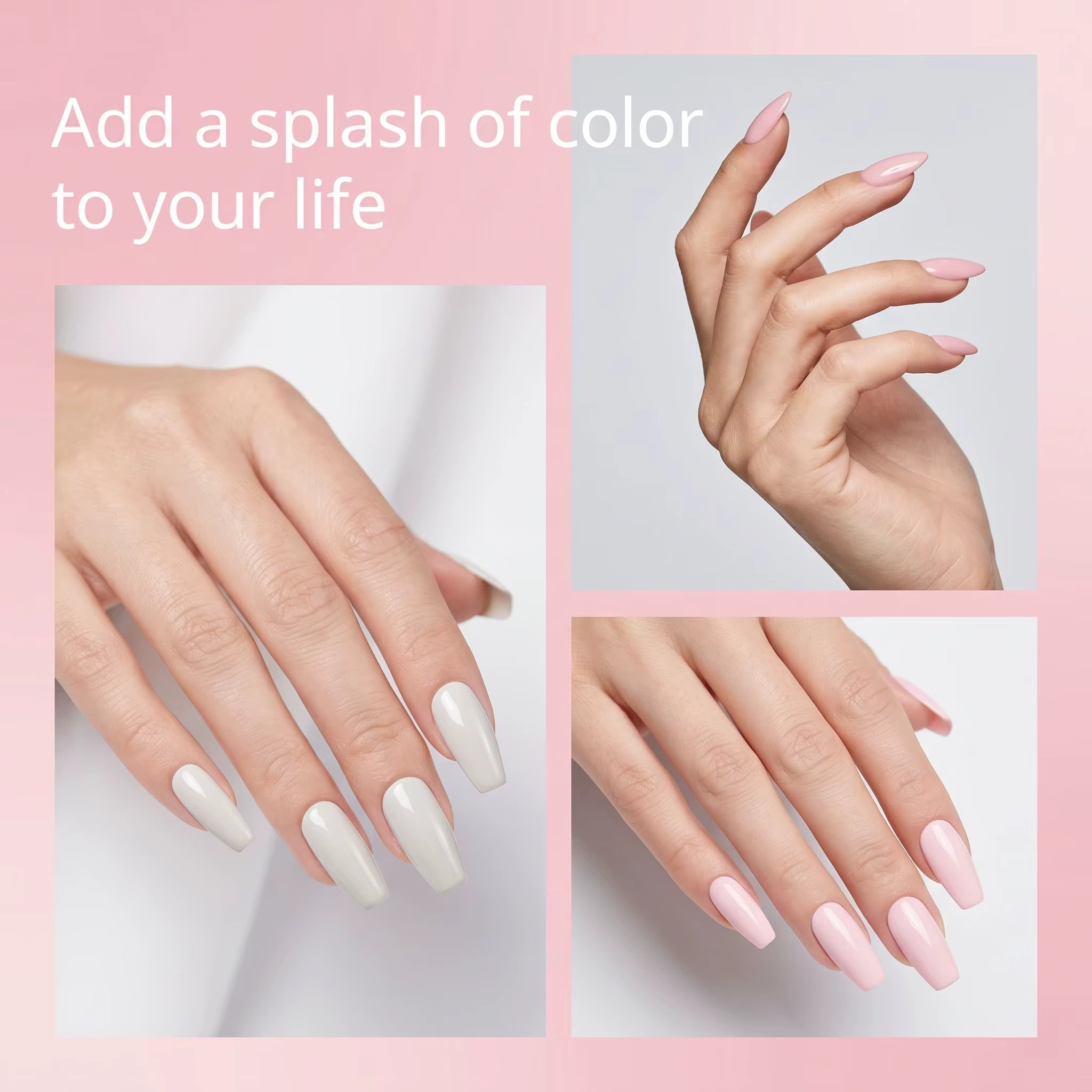 Ensemble de 6 vernis à ongles gel rose nude
