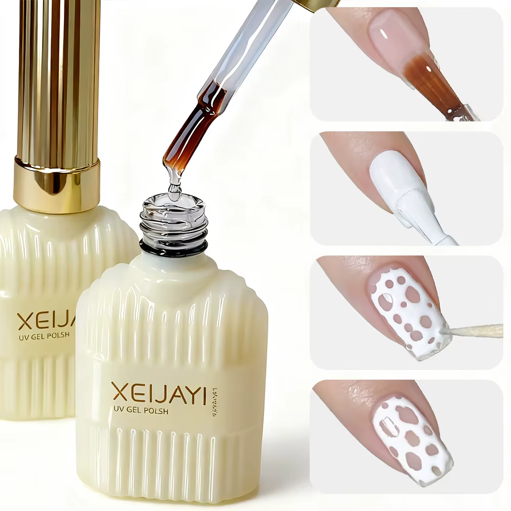 Vernis à ongles Gel abstrait noir et blanc