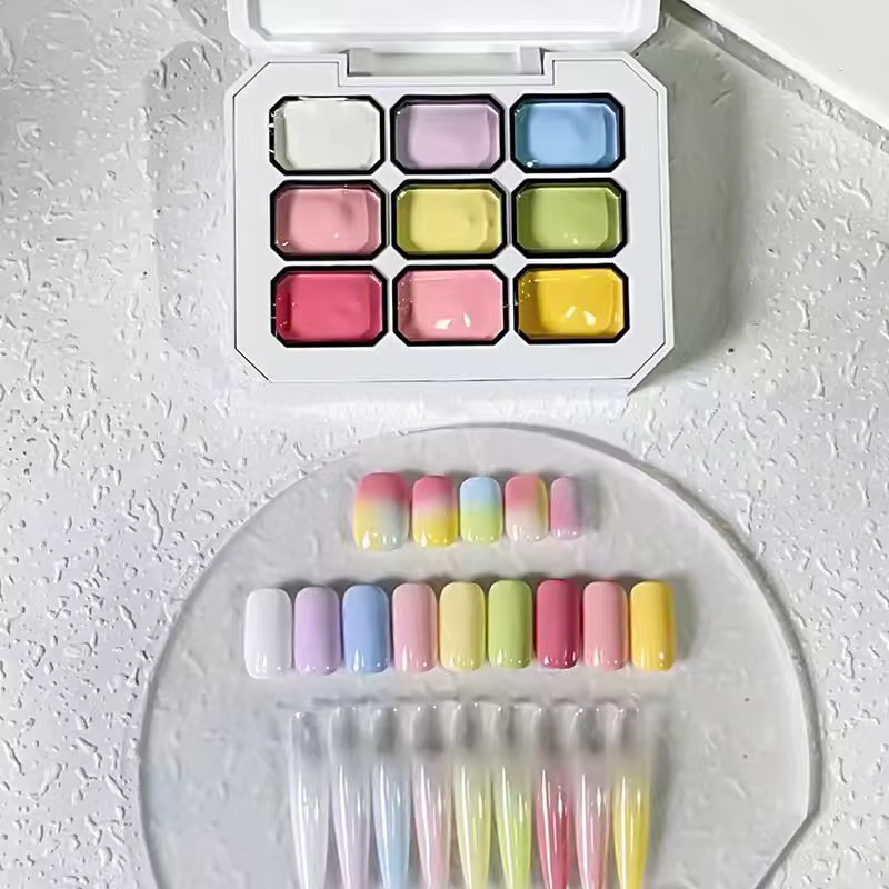 Colle pat 9 couleurs, couleurs vives pour ongles