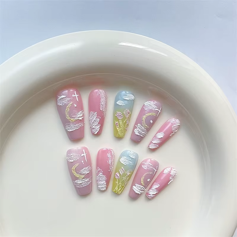 Faux Ongles Adhésifs et Réutilisables pour Femme