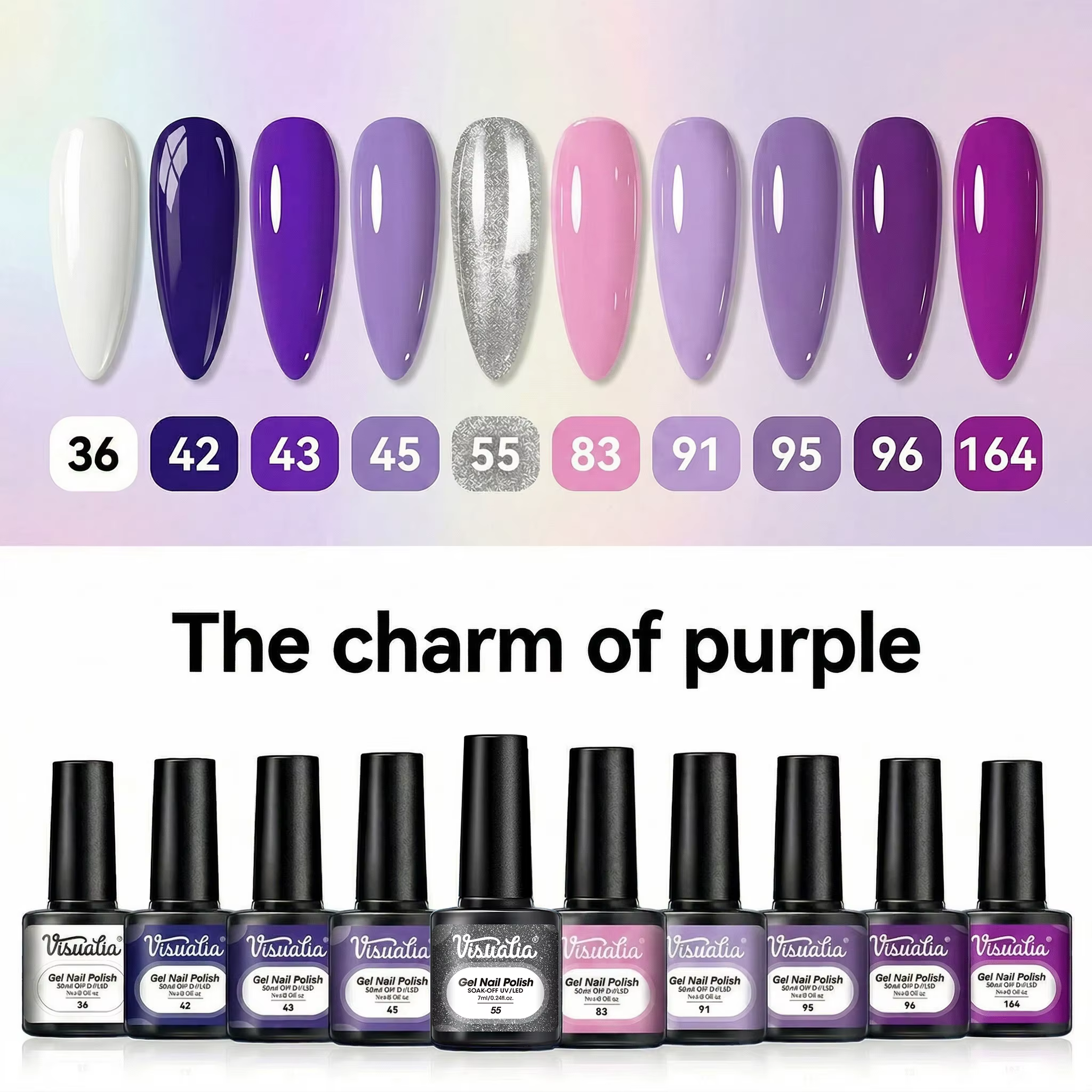 Vernis à ongles gel couleur unie violet