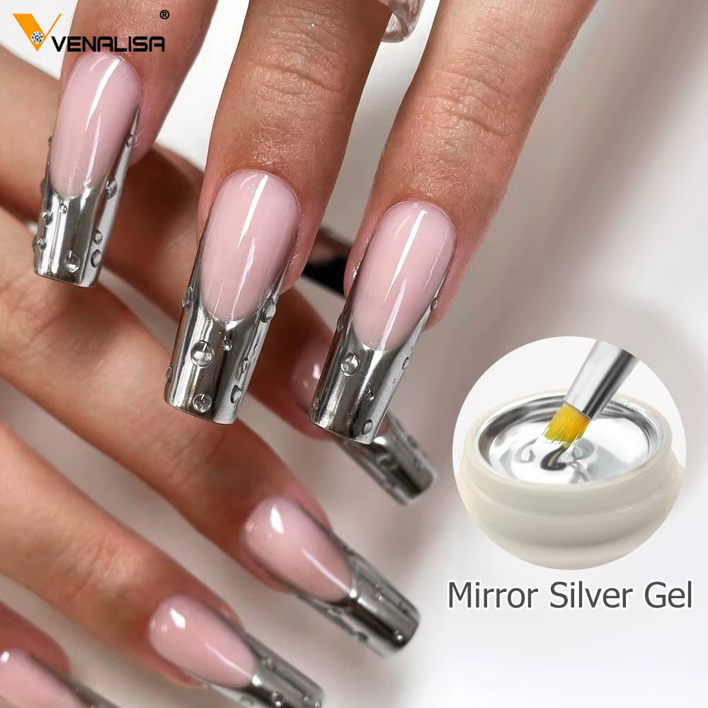 VENALISA métallisé argent miroir couleur or peinture Gel vernis Nail Art GDCOCO tremper UV LED