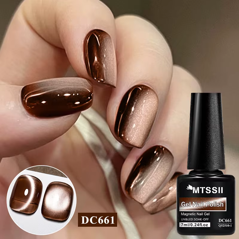 MTSSII 7ml café série chat Gel magnétique vernis à ongles verre marron clair de lune tremper Gel UV LED