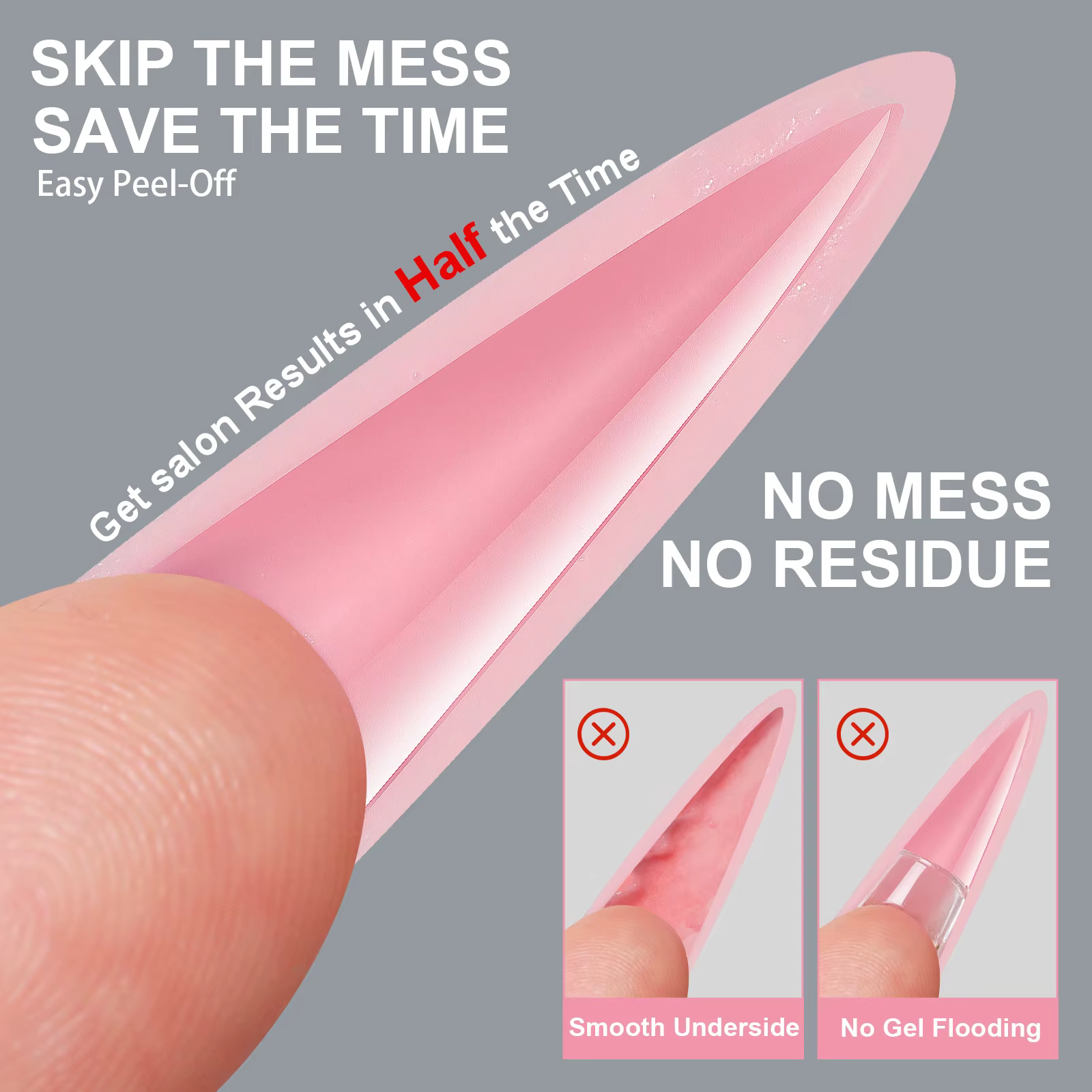 256 pièces/boîte Sandwich à ongles double forme pointes d'ongles construire rapidement