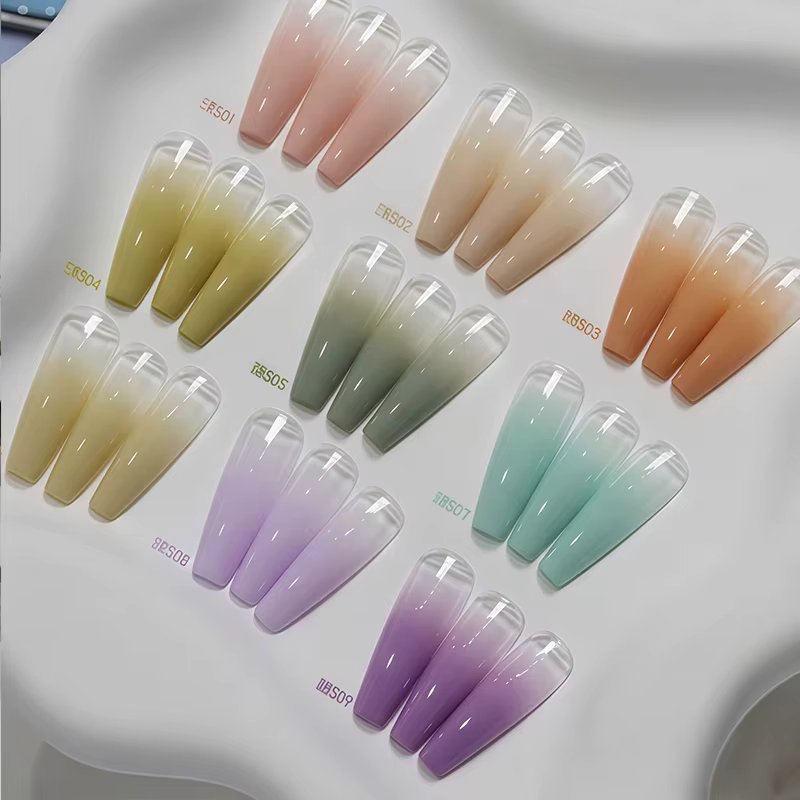 Gel UV/LED semi-permanent amovible 9 couleurs Morandi élégant à faible saturation pour motifs dégradés à faire soi-même