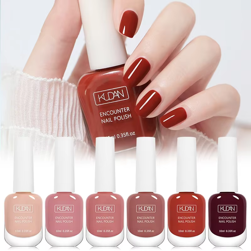 KUDAN 6 pièces ensemble de vernis à ongles à base d'eau 10ml nu rouge rose Peel-Off Kit