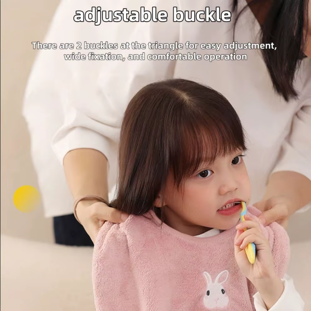 Bavoirs doux pour bébé, respectueux de la peau, avec boutons-pression réglables, serviette absorbante pour enfants, serviette de visage pour tout-petits, pour l'alimentation et la repas