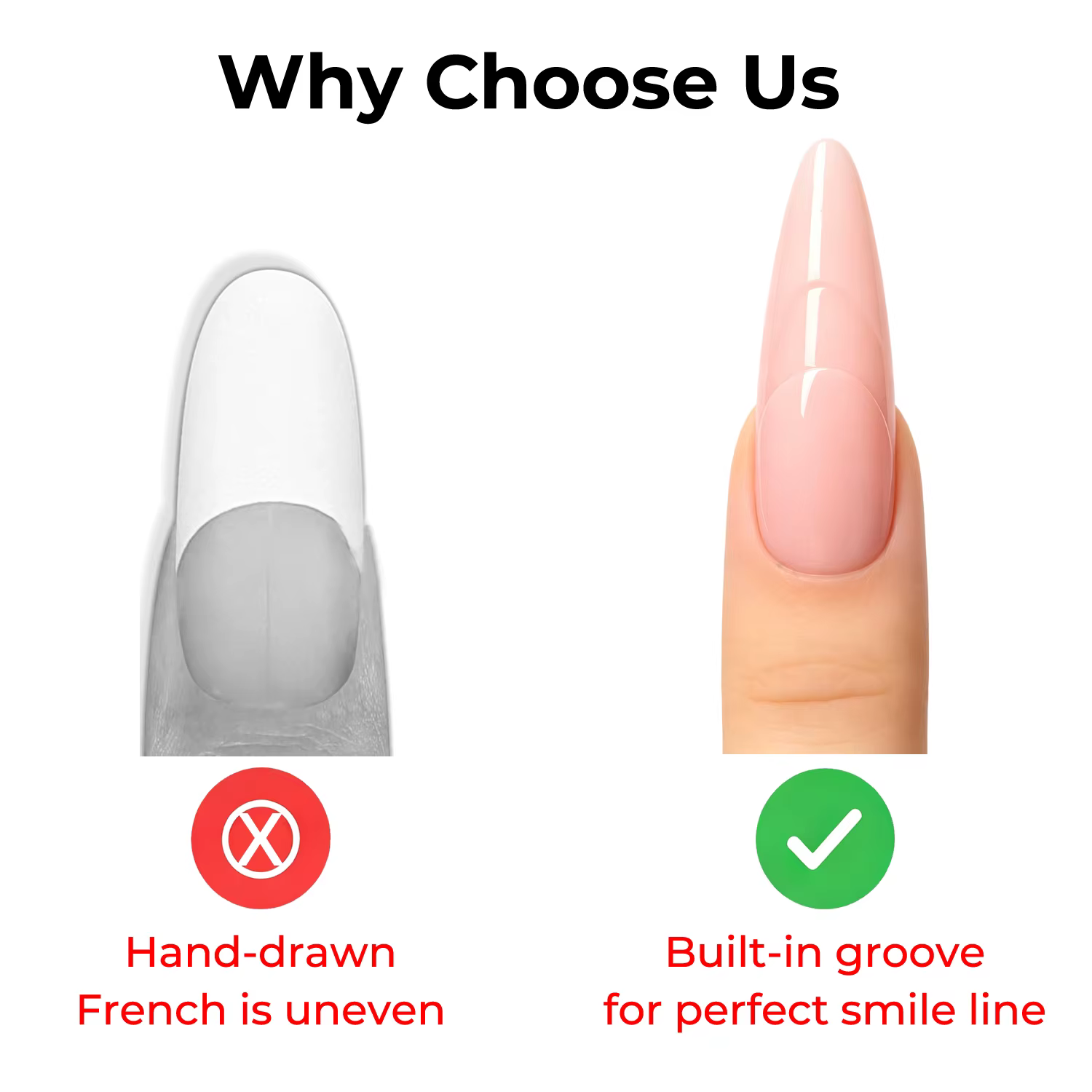 Nailpop 3D Layered French Nail Dual Form Oval Clear 15 Sizes Upgrade Creative Space Layering System One Step