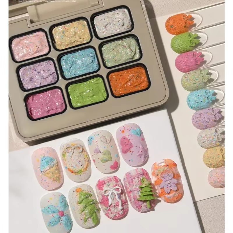 9 couleurs peinture à l'huile gel pour ongles tremper Gel de modélisation