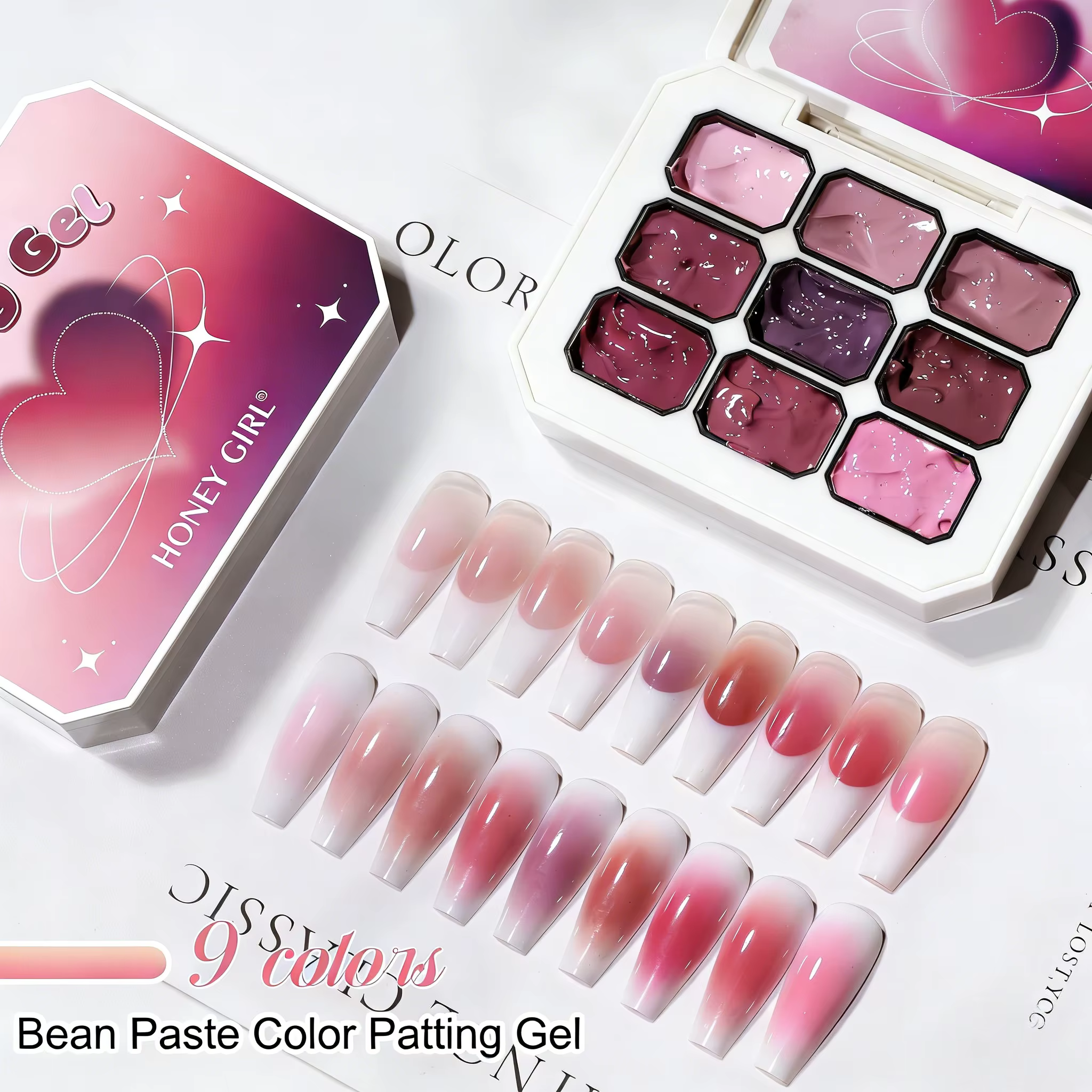 1 pièce Gel à ongles semi-solide rose 9 couleurs