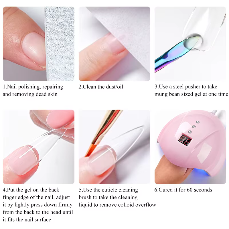 MSRUIOO 10ml clair solide ongles conseils Gel longue durée sans bulles UV/LED Gel de construction