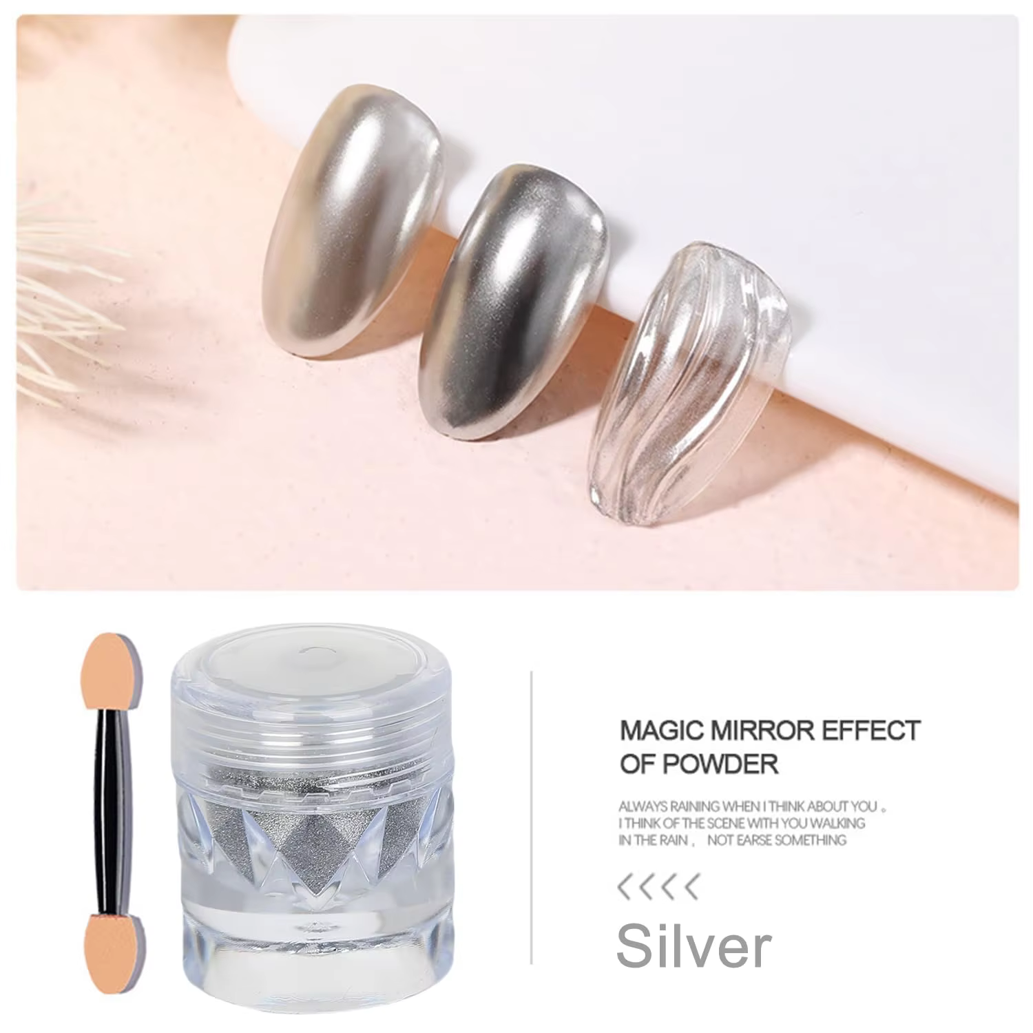 Ensemble de 3 poudres à ongles effet miroir
