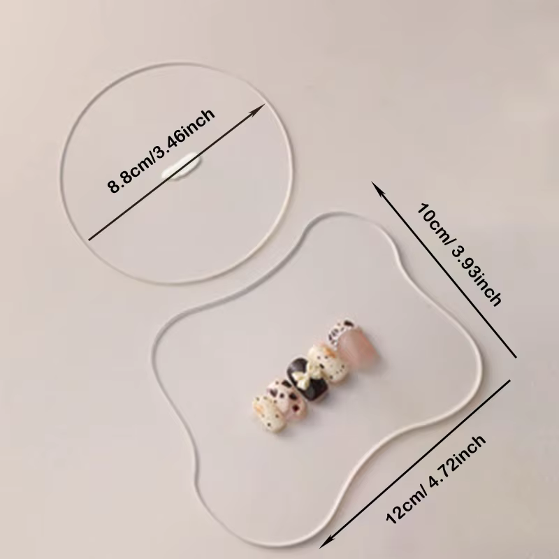 Présentoir circulaire irrégulier en acrylique transparent pour nail art