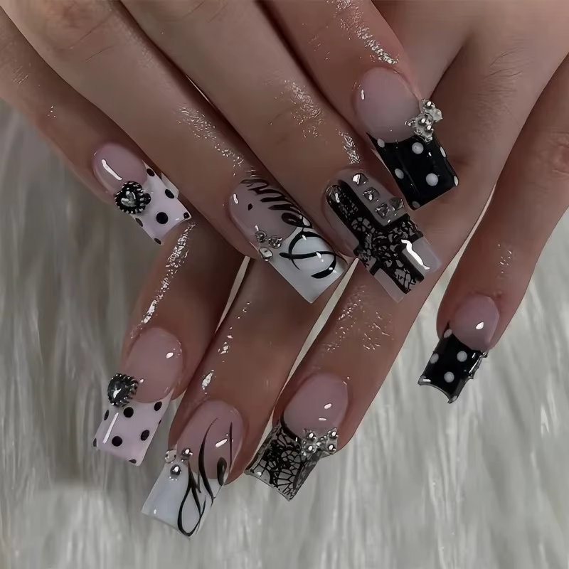 Faux ongles carrés à presser