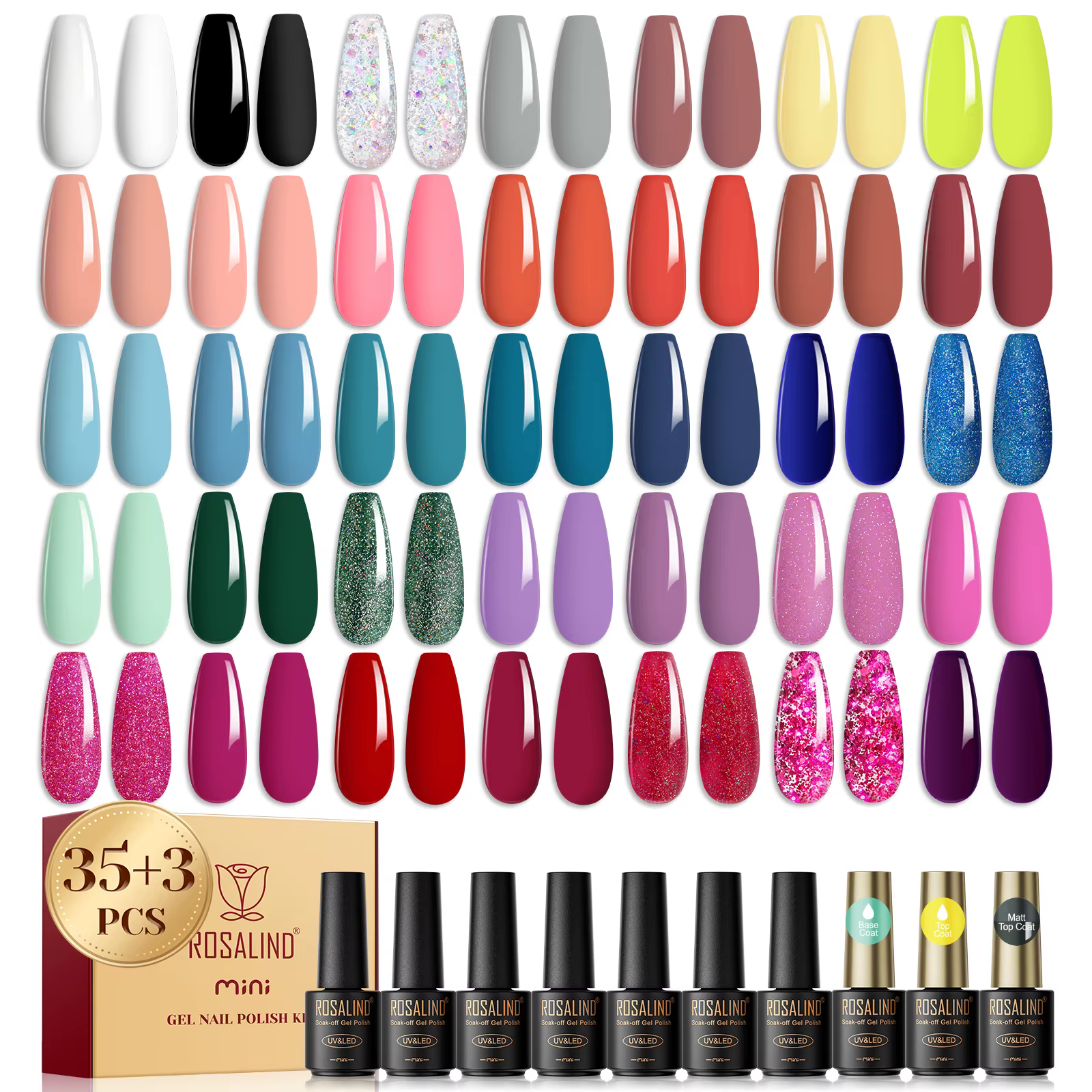 ROSALIND – ensemble de vernis à ongles en gel de couleur scintillante