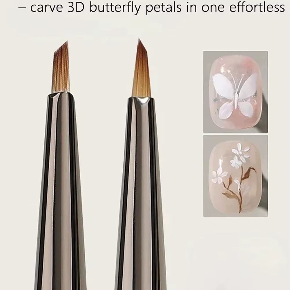 Pinceau à ongles triangulaire de précision pour motifs 3D