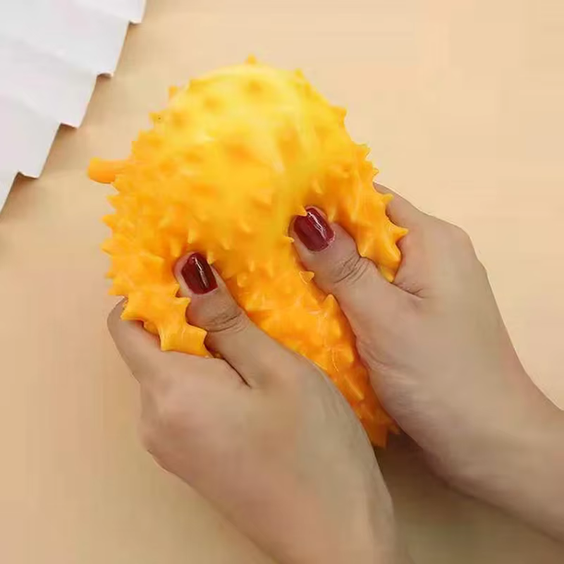 Jouet musical en forme de durian à presser, fausse réplique de fruit