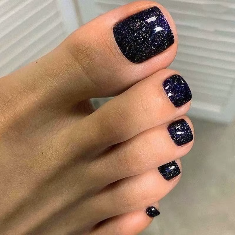 Faux ongles à pression galaxie bleu profond