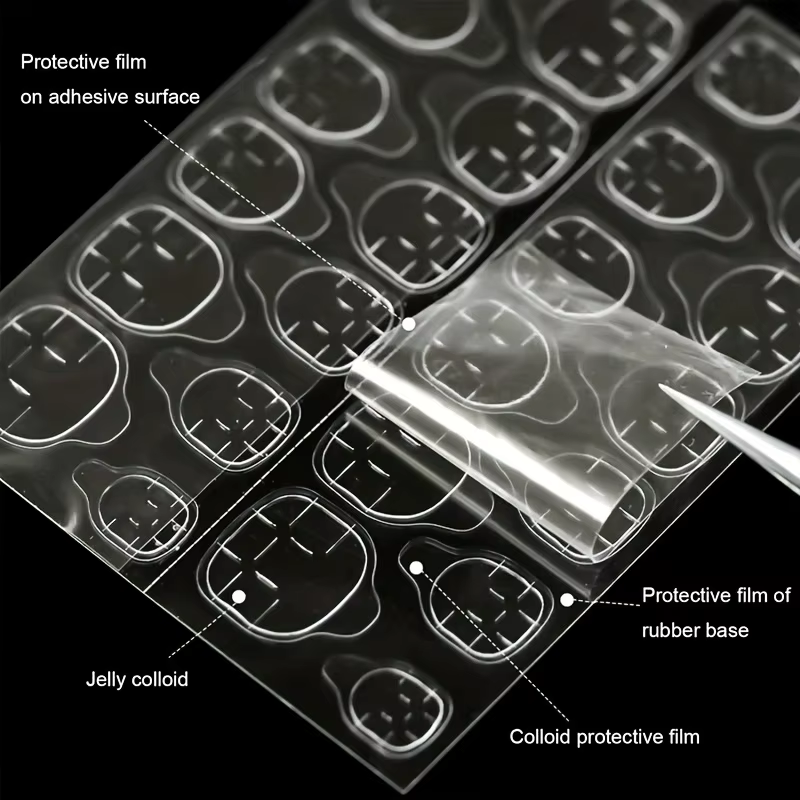 5 バ bricolage Double face autocollants gelée transparente colle à ongles faux