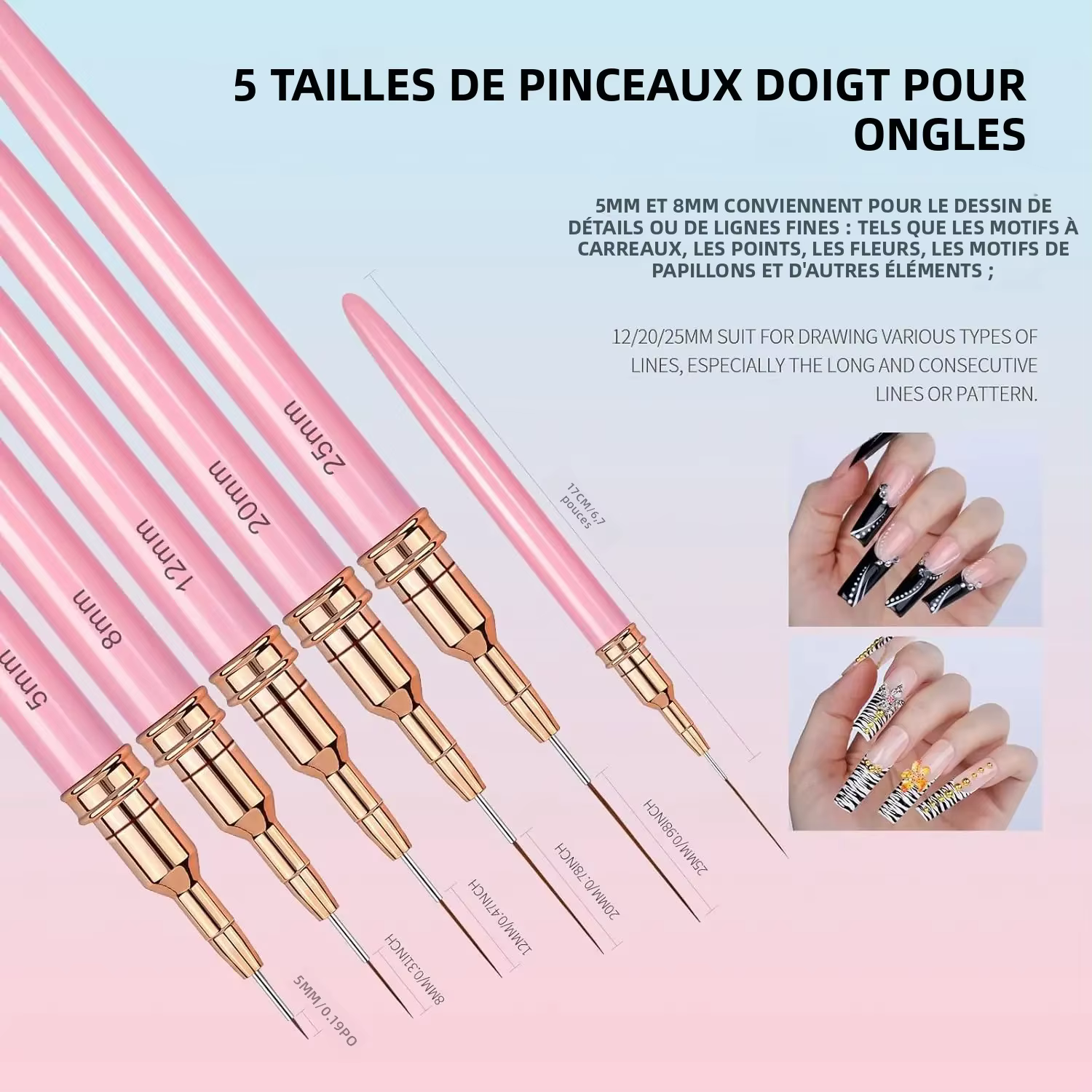 Ensemble professionnel pour ongles 30 pièces – Pinceaux