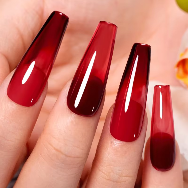 BOZLIN 7.5ml Gelée Nude Rouge Lacté Couleur Sang Gel Français Transparent Manucure Semi-Permanente Soak Off Vernis à Ongles Nail Art