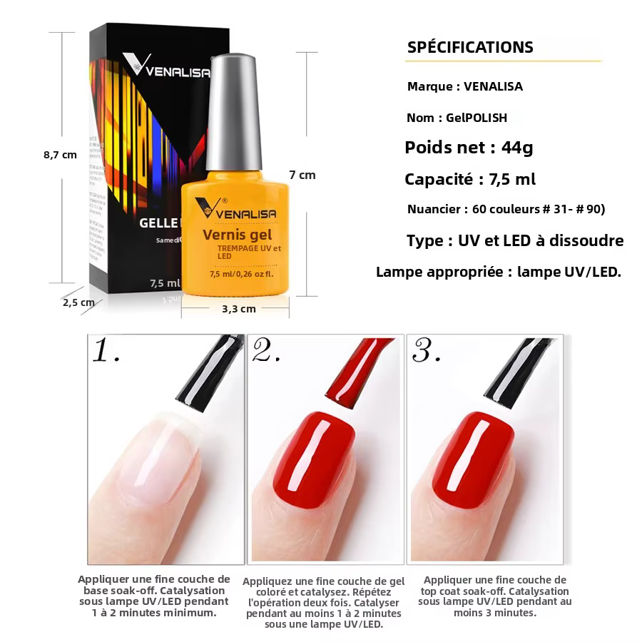 Vernis à ongles couleur luxe Venalisa Gel