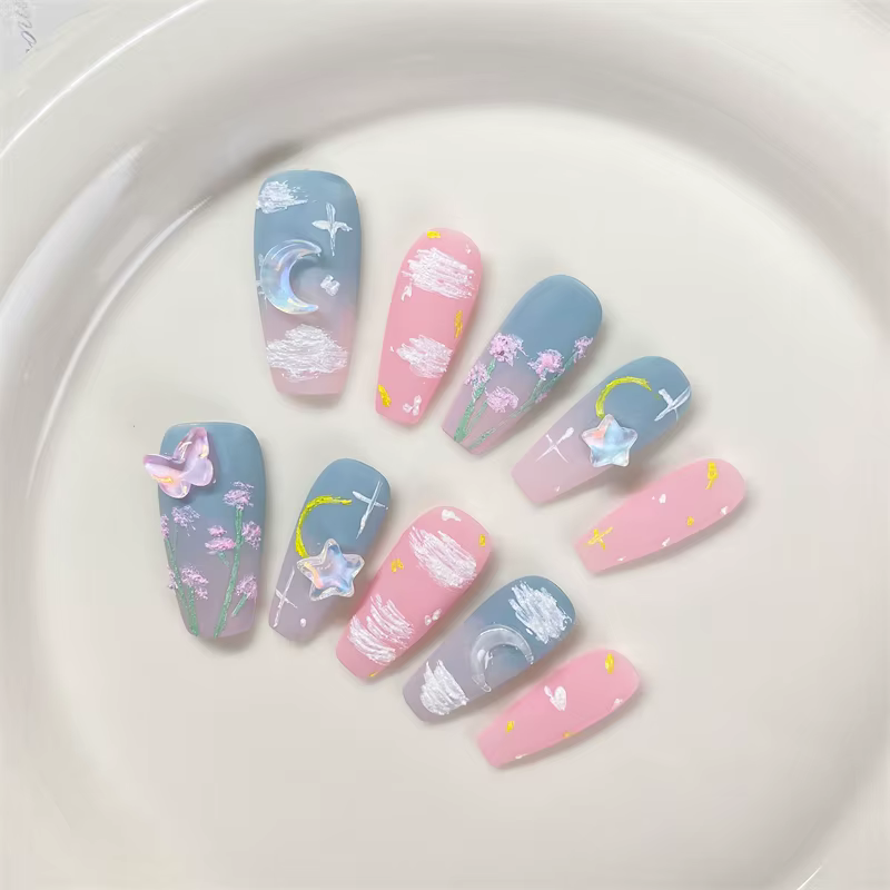 Faux Ongles Adhésifs et Réutilisables pour Femme