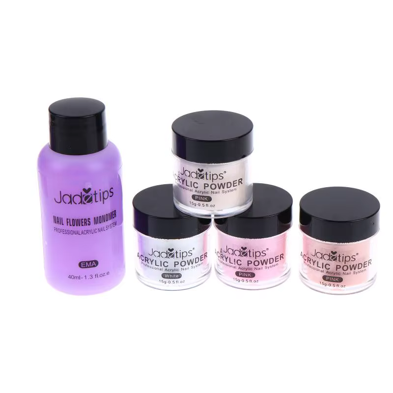 Poudre à ongles acrylique transparente, blanche, rose, pailletée, professionnelle, style français, extension, sculpture, design, système d'art des ongles, salon de beauté, fournitures