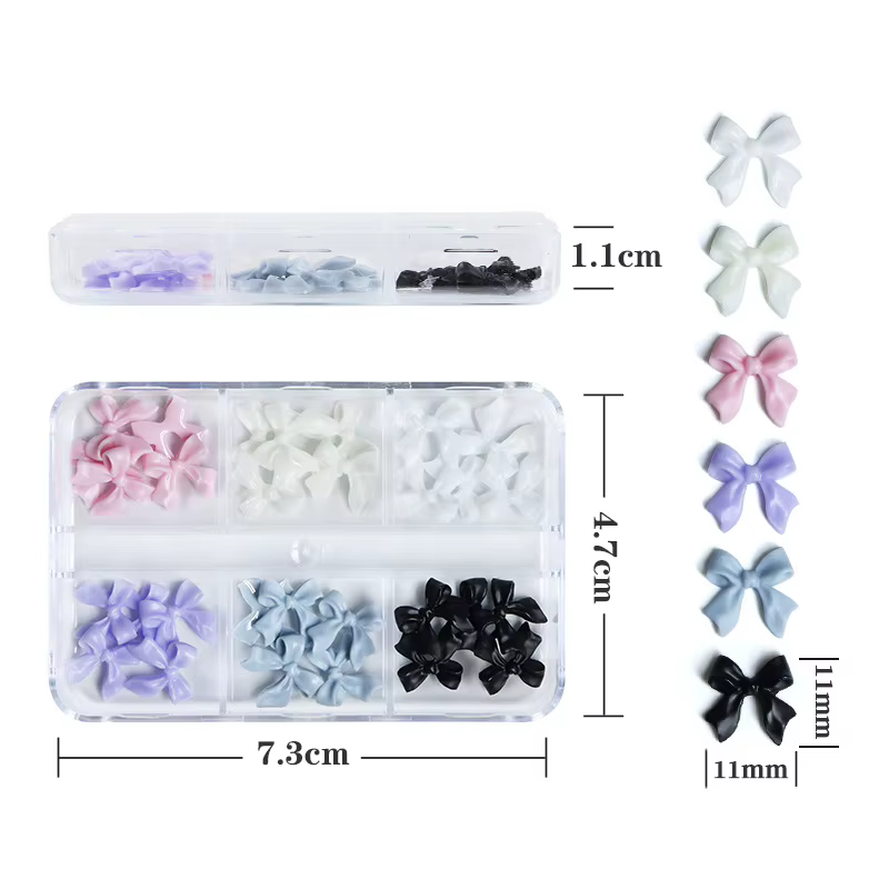 30pcs Kawaii Mini Arc 3D Mignon Nail Art Décorations Matte Papillon Ongles Charmes Conceptions DIY Résine Accessoires