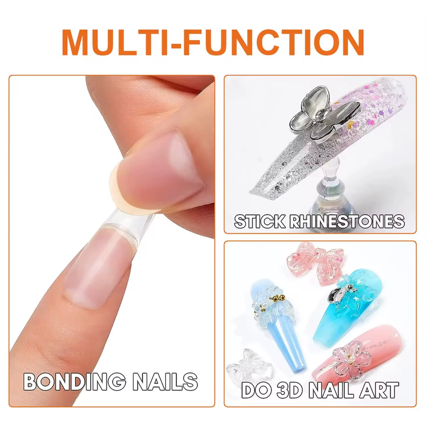 100g Gel Solide Transparent Anti-Coulant pour Faux Ongles