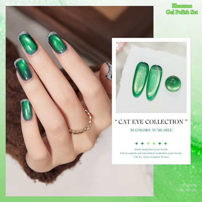 Ensemble de vernis à ongles en gel magnétique fluorescent 3D effet œil de chat