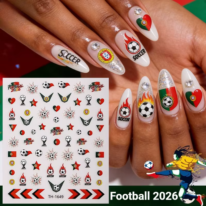 Autocollants pour ongles de football 2026