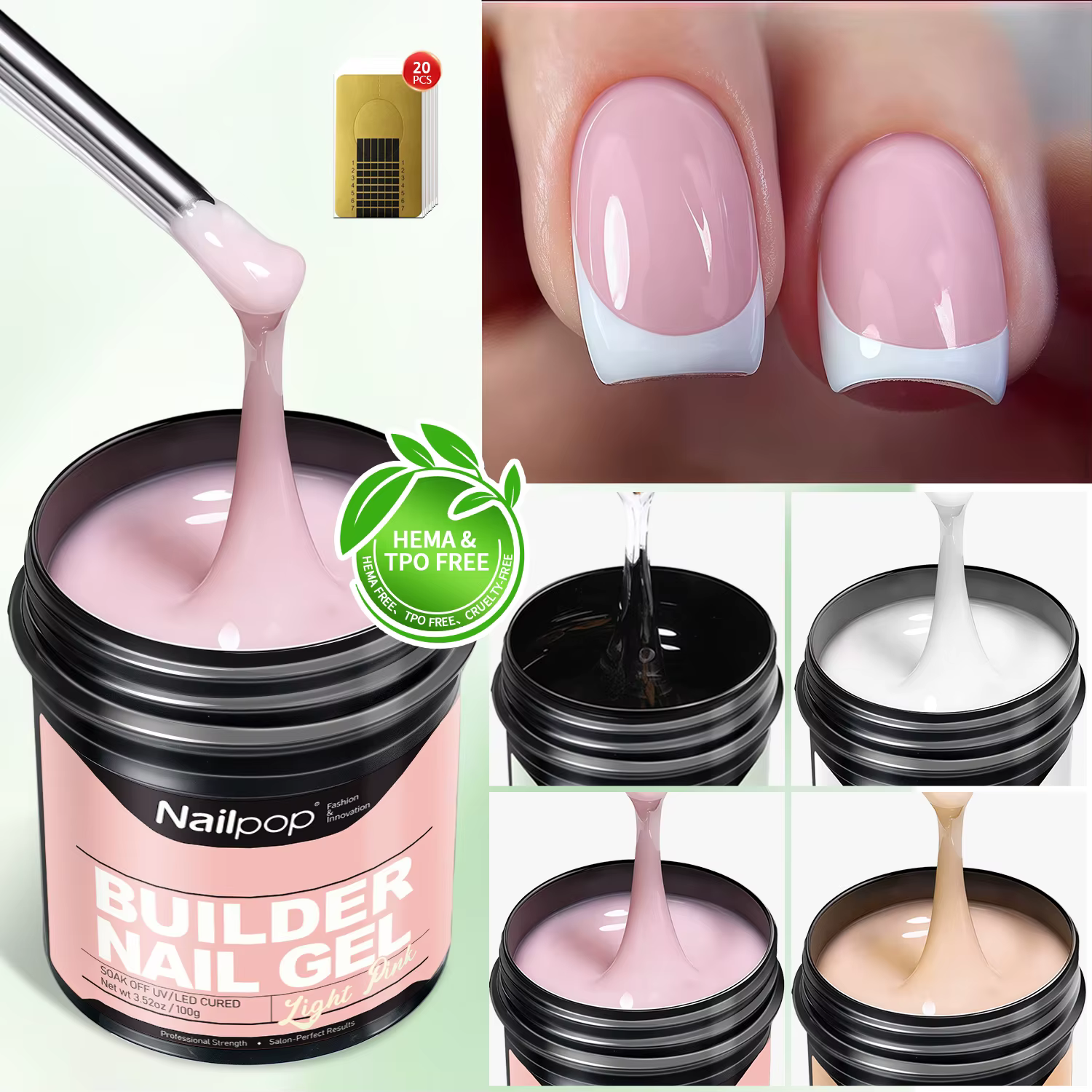 Nailpop – Gel de construction lisse laiteux