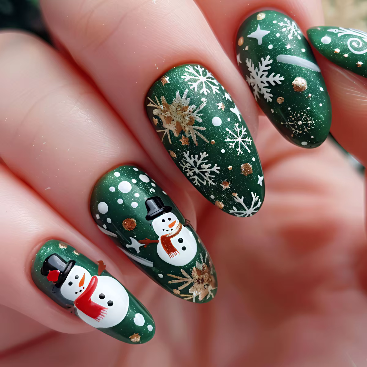 Faux ongles mi-longs pour fête de noël