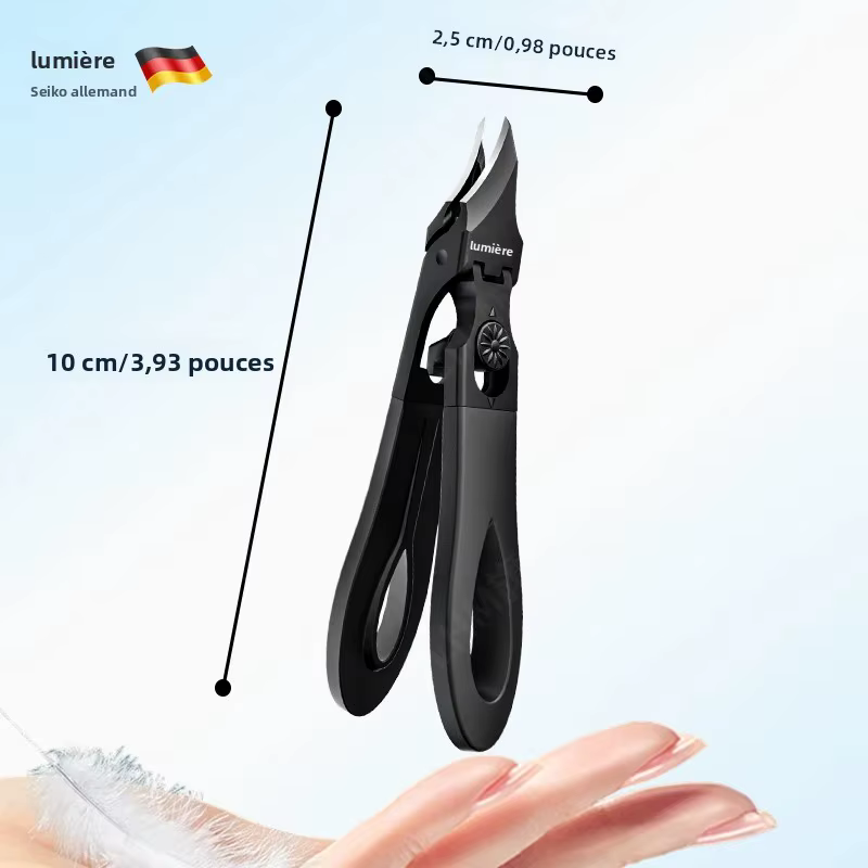 Coupe-ongles à lame angulaire pour ongles épais et incarnés - Outils de pédicure en acier inoxydable forgé à haute température avec interrupteur intégré F