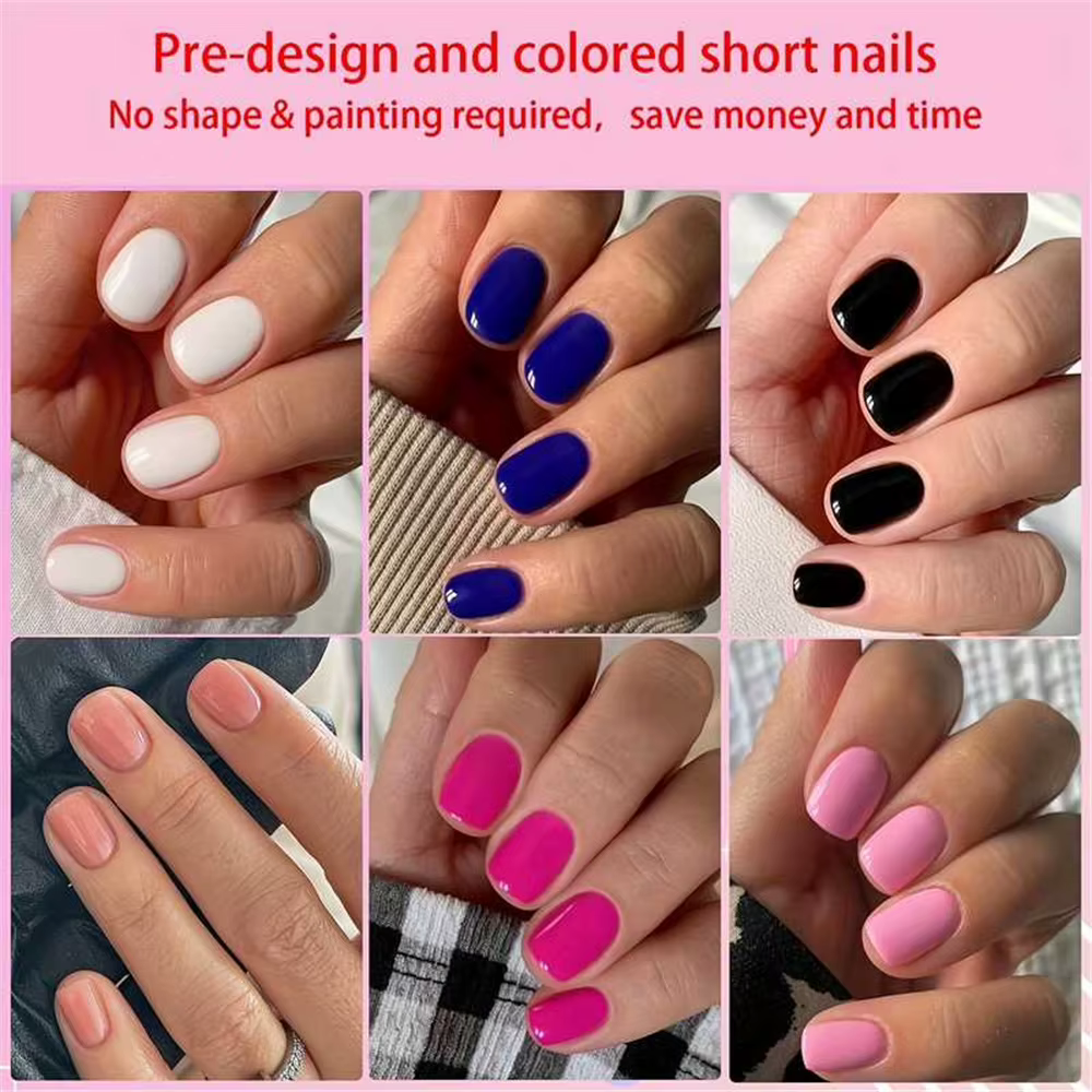 Faux ongles en gel couleur unie