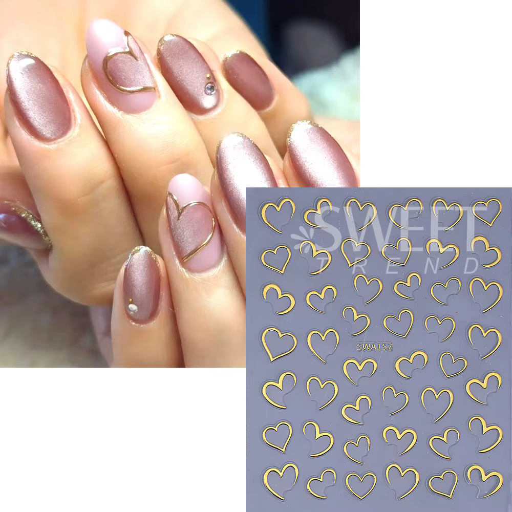Autocollants pour ongles 3D pour la saint-valentin