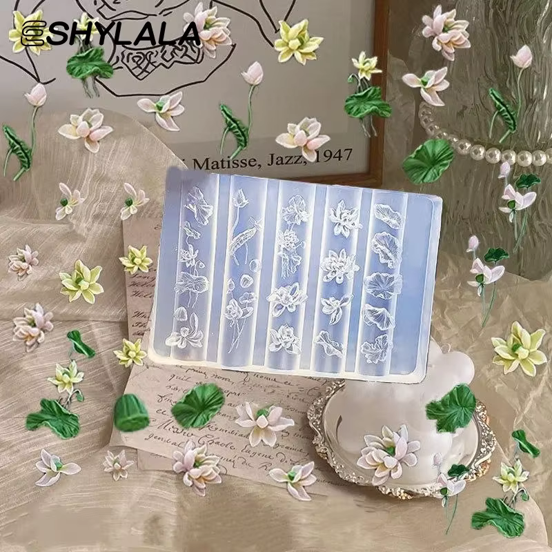 Lotus 3D Silicone Transparent moule à ongles feuilles