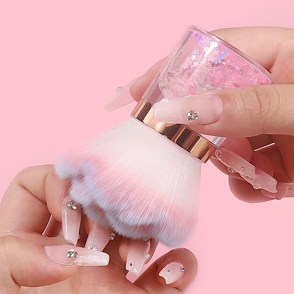 Brosse à tête de champignon et de Rose pour Nail Art