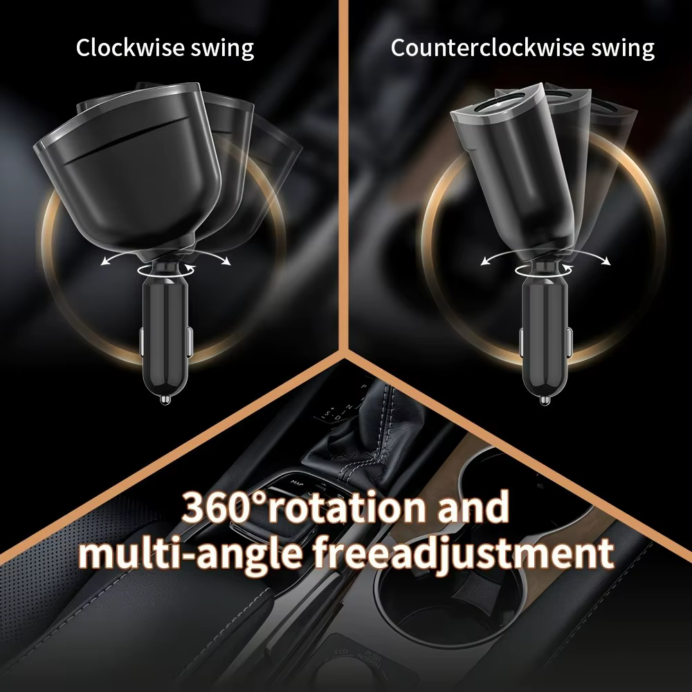 Adaptateur de chargeur de voiture à 3 Ports, plusieurs appareils chargés en même temps, avec affichage numérique de Type C, pour iPhone Samsung Xiaomi