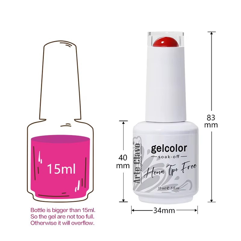 Arte Clavo 15ml HEMA TPO gratuit Gel vernis à ongles rose hybride