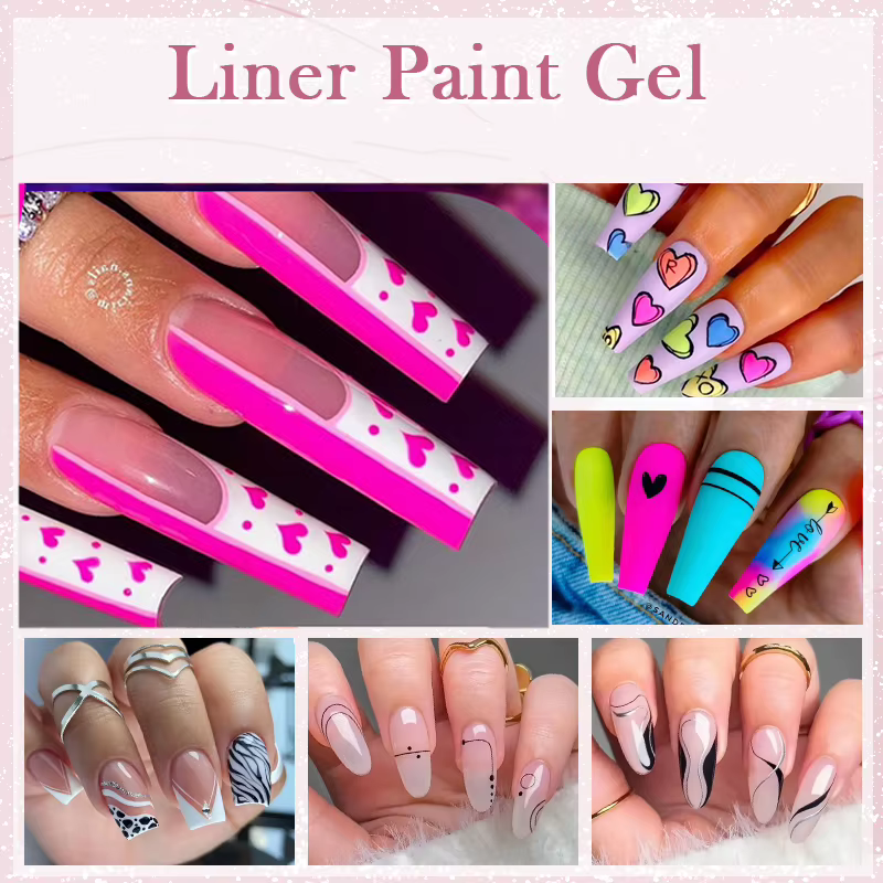 LILYCUTE Liner Gel vernis à ongles français UV LED peinture Gel Nail Art Design magnifique paillettes couleur bricolage