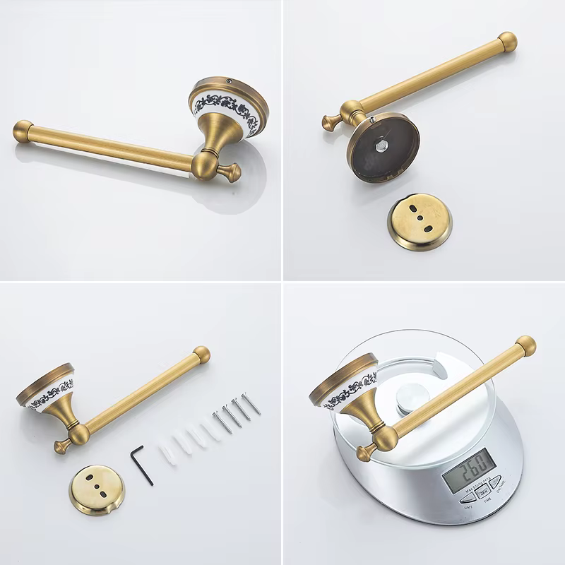 Ensemble d'accessoires de salle de bains en laiton Antique, 2 pièces, distributeur de serviettes et porte-papier hygiénique en Bronze pour salle de bains mural