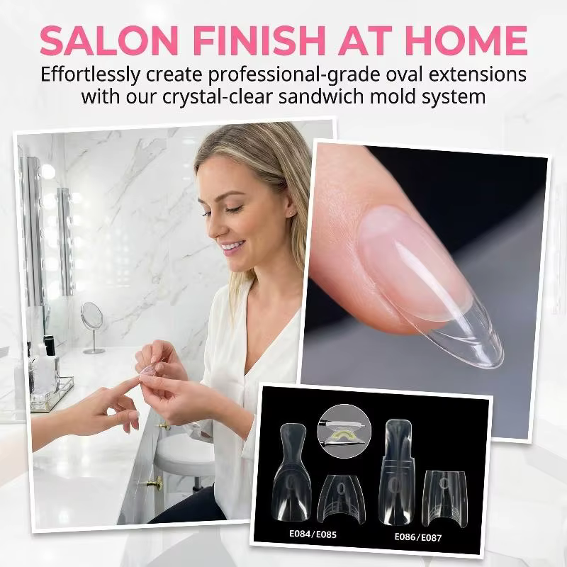 Formes d'ongles cercueil double système pour extension sandwich