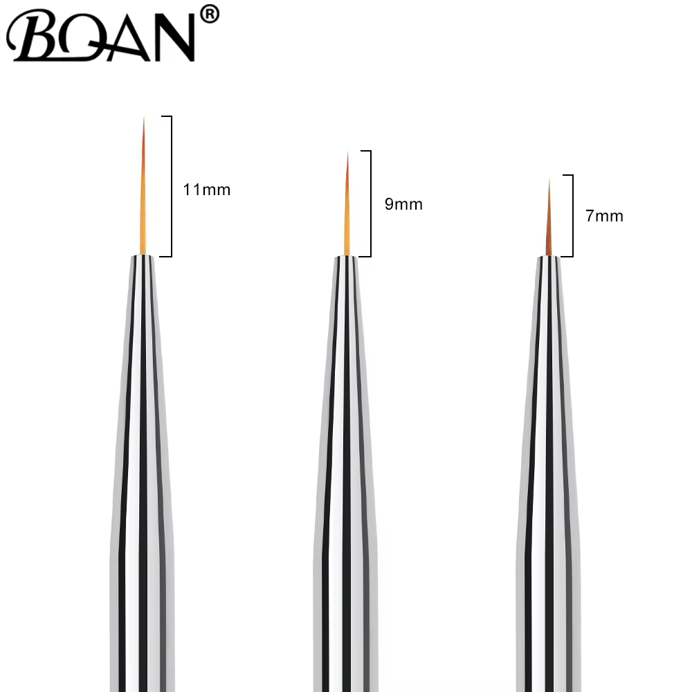 BQAN 7/9/11mm bleu Nail Art Liner pinceaux Gel ongles brosse Gel vernis