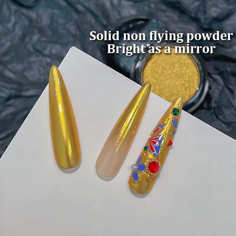 Poudre miroir métallique pour ongles