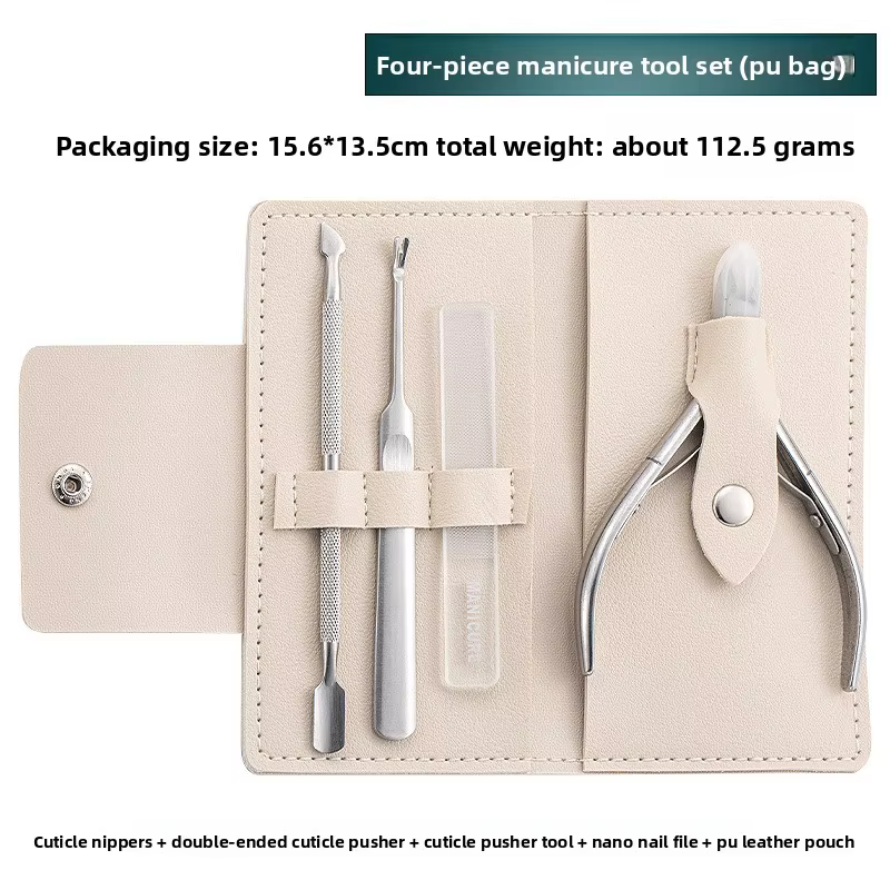 Ensemble de manucure 4 pièces professionnel en acier inoxydable - Coupe-cuticules