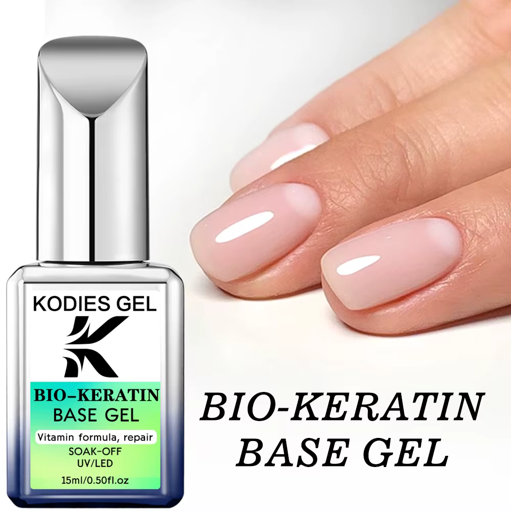 KODIES GEL kératine caoutchouc Base manteau couche de finition Non jaune UV Gel vernis à ongles printemps été couleur